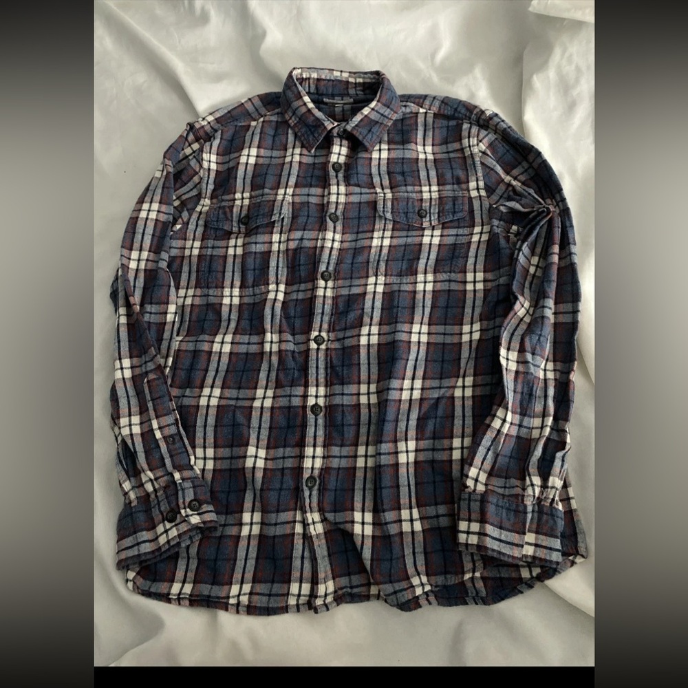 Sonoma Modern Fit Long Sleeve Button Up Plaid Size Large